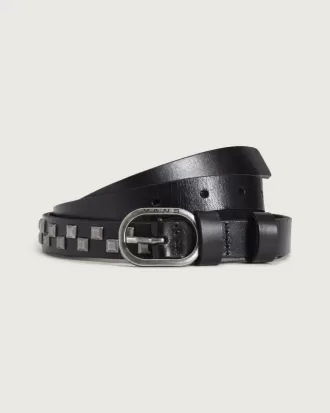 Ceinture en cuir à carreaux