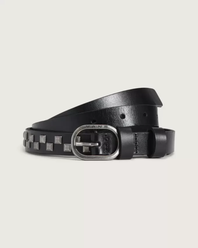 Ceinture en cuir à carreaux