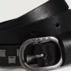 Ceinture en cuir à carreaux