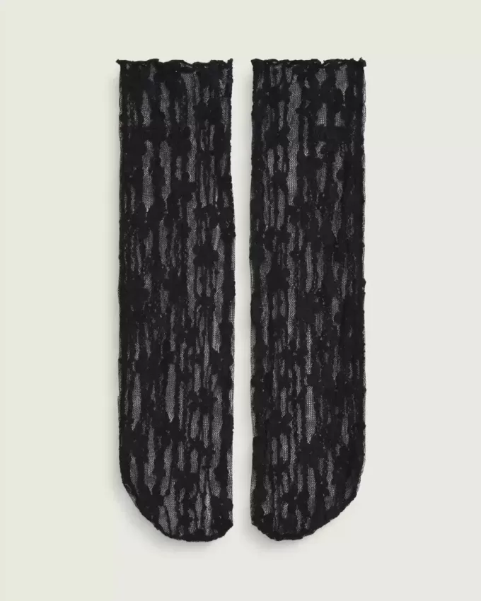 Chaussettes mi-mollet en dentelle