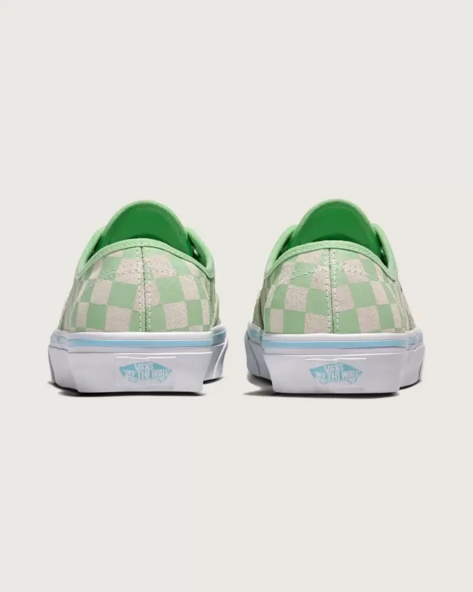 Chaussure à damier en daim authentique