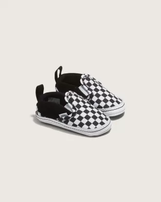 Chaussure de berceau à enfiler pour bébé en forme de damier en V