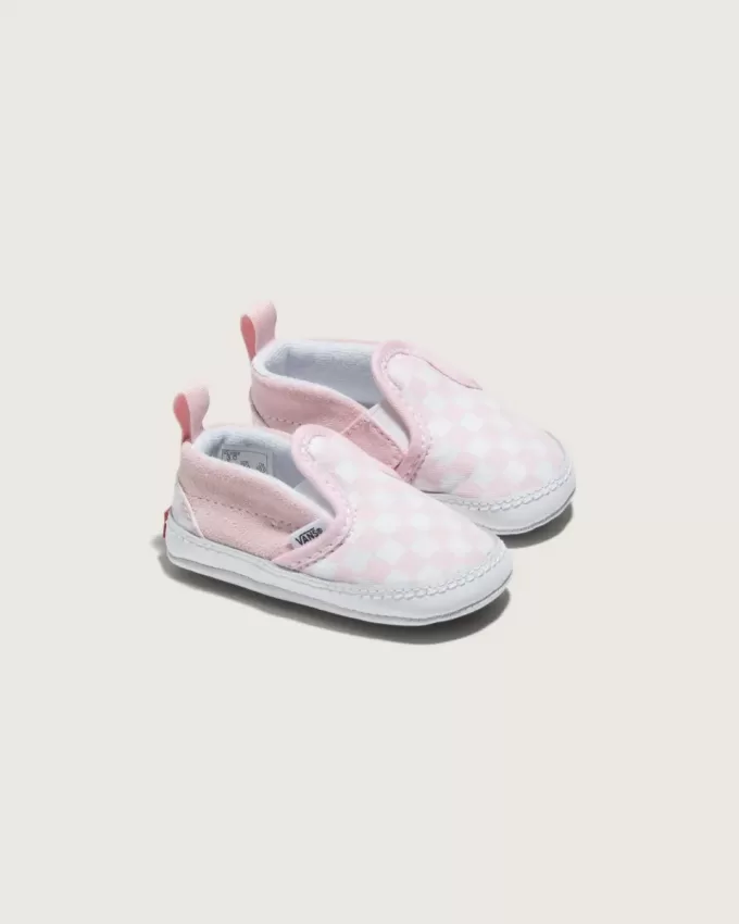 Chaussure à enfiler pour bébé en forme de damier