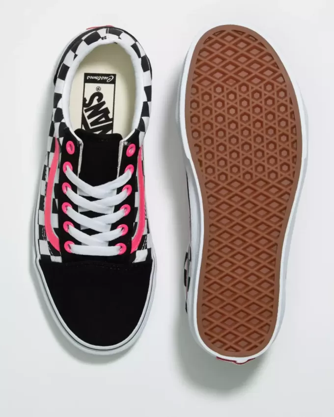Chaussure large à damier Old Skool Customs