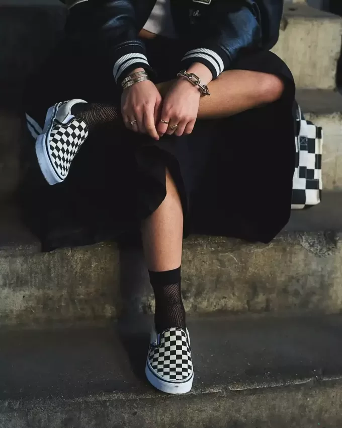 Chaussures classiques à enfiler en damier