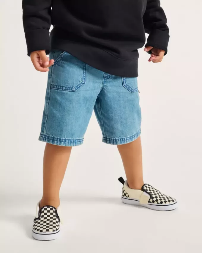 Chaussures classiques à enfiler en V pour tout-petits, motif damier