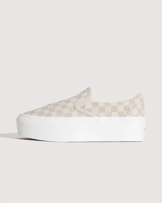 Chaussures classiques à enfiler et à plateforme en damier