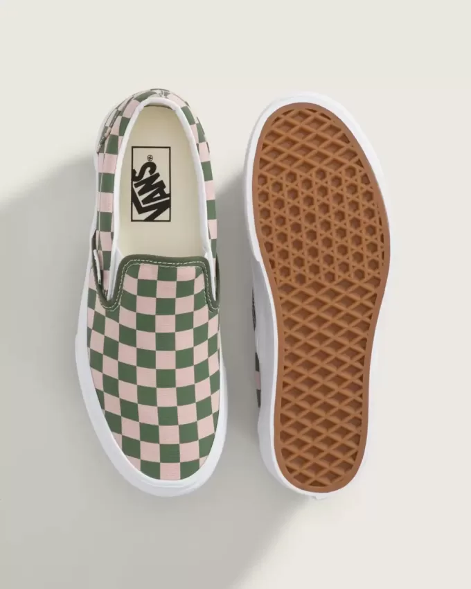 Chaussures classiques à enfiler et à plateforme en damier