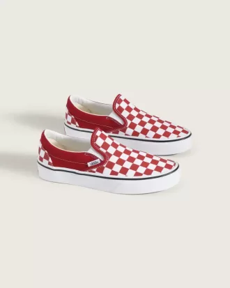 Chaussures classiques à enfiler à motif damier pour grands enfants