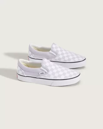 Chaussures classiques à enfiler à motif damier pour grands enfants