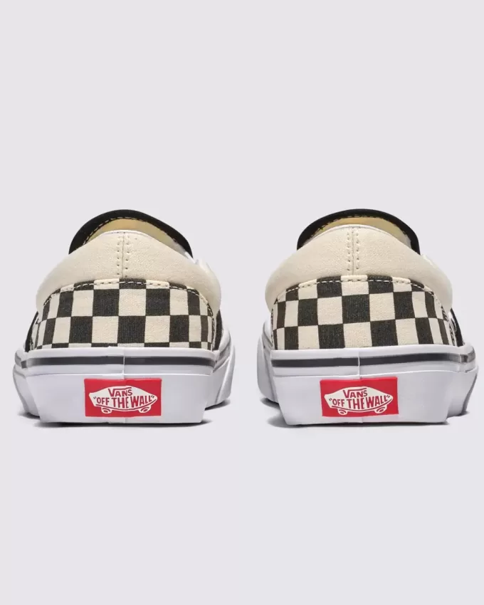 Chaussures classiques à enfiler à motif damier pour grands enfants