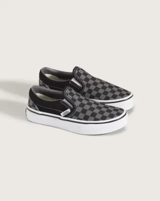 Chaussures classiques à enfiler à motif damier pour petits enfants