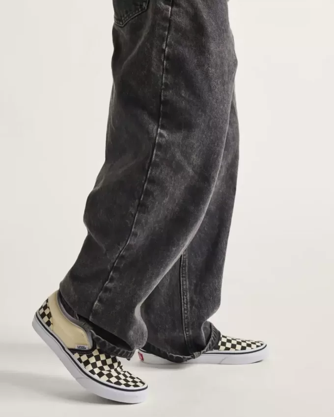 Chaussures classiques à enfiler à motif damier pour petits enfants