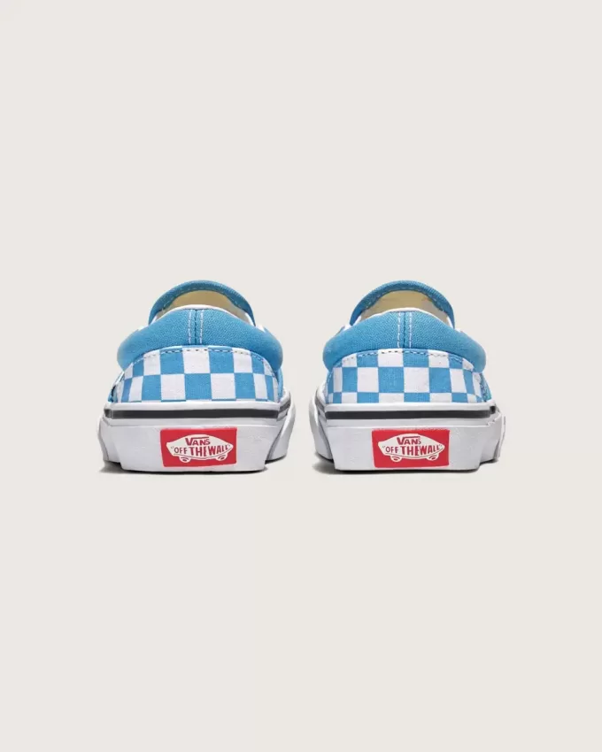 Chaussures classiques à enfiler à motif damier pour petits enfants