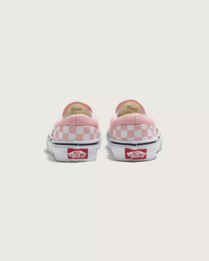 Chaussures classiques à enfiler à motif damier pour petits enfants
