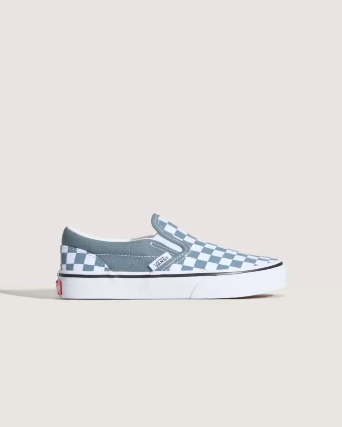 Chaussures classiques à enfiler à motif damier pour petits enfants