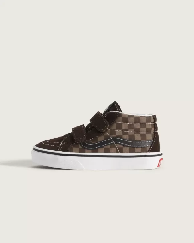 Chaussures à damier Sk8-Mid V pour petits enfants