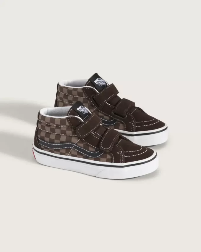 Chaussures à damier Sk8-Mid V pour petits enfants