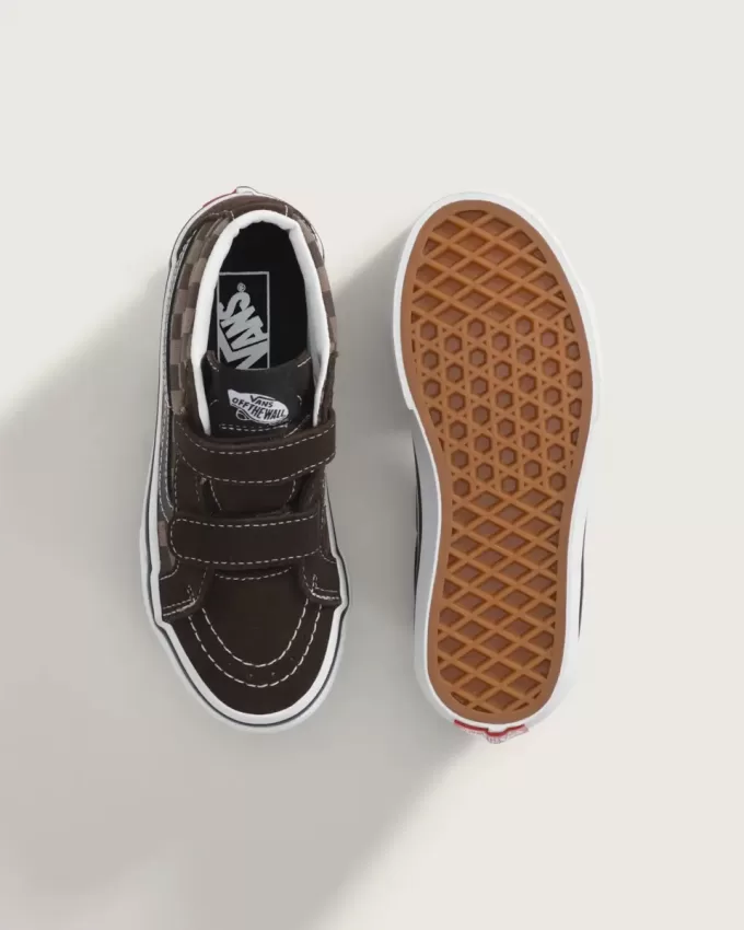 Chaussures à damier Sk8-Mid V pour petits enfants