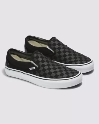 Chaussures larges à enfiler classiques à motif damier Customs