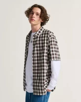 Chemise boutonnée à carreaux Monte