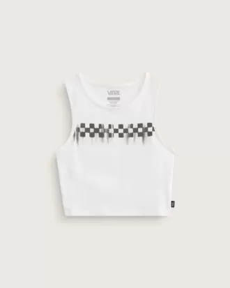 Débardeur court ajusté à damier