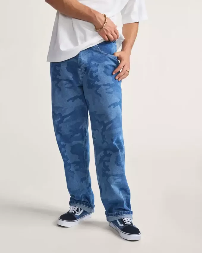 Pantalon en jean ample Check-5