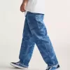 Pantalon en jean ample Check-5