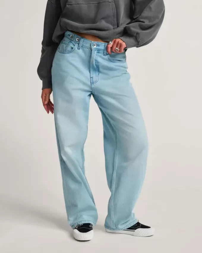 Pantalon en jean baggy Check-5