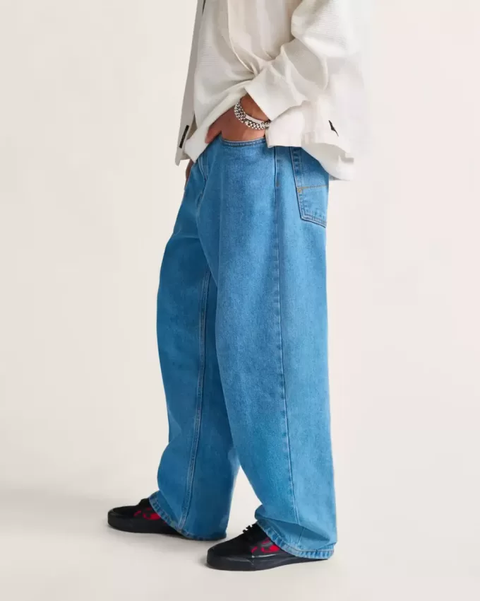 Pantalon en jean baggy Check-5