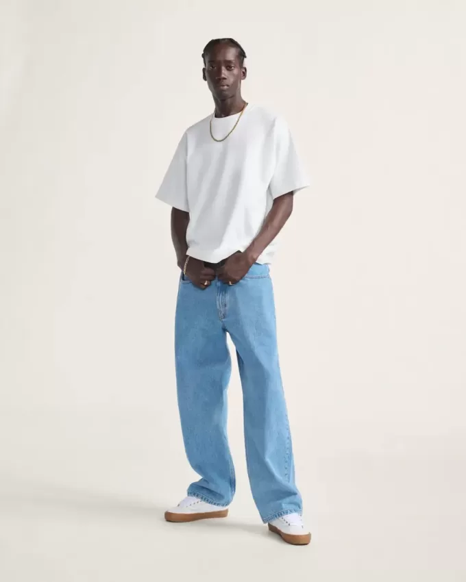 Pantalon en jean baggy Check-5