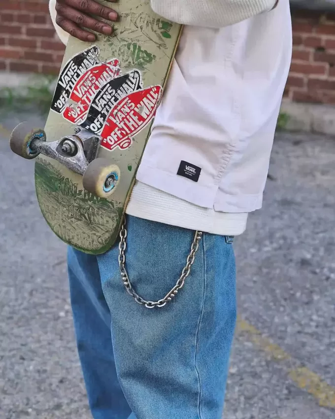 Pantalon en jean baggy Check-5