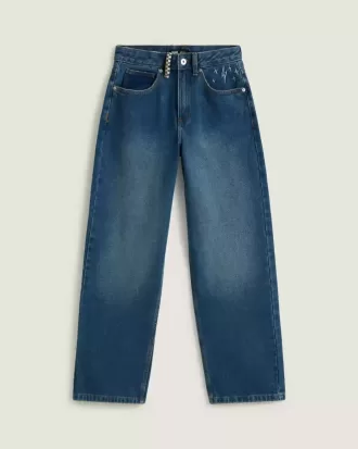 Pantalon en jean brodé Sirelle