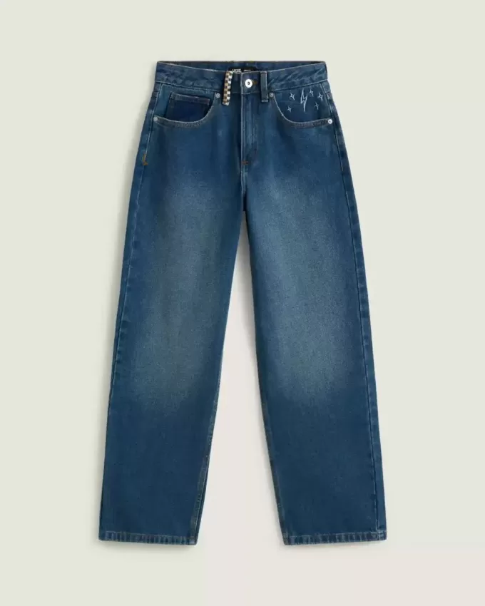 Pantalon en jean brodé Sirelle