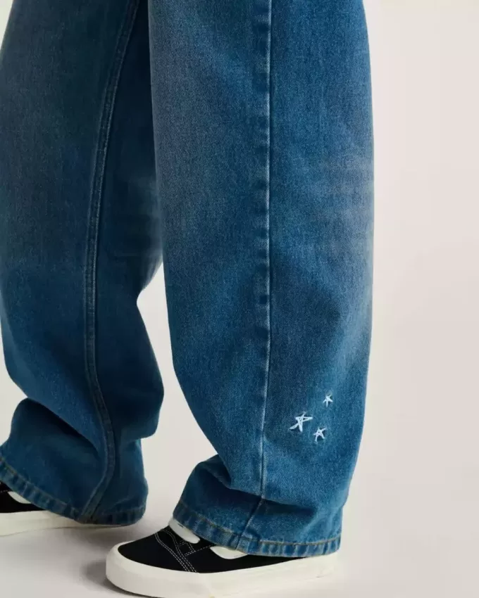 Pantalon en jean brodé Sirelle