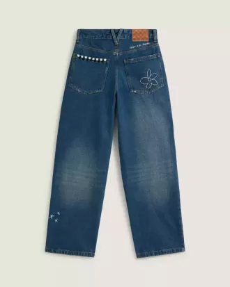 Pantalon en jean brodé Sirelle