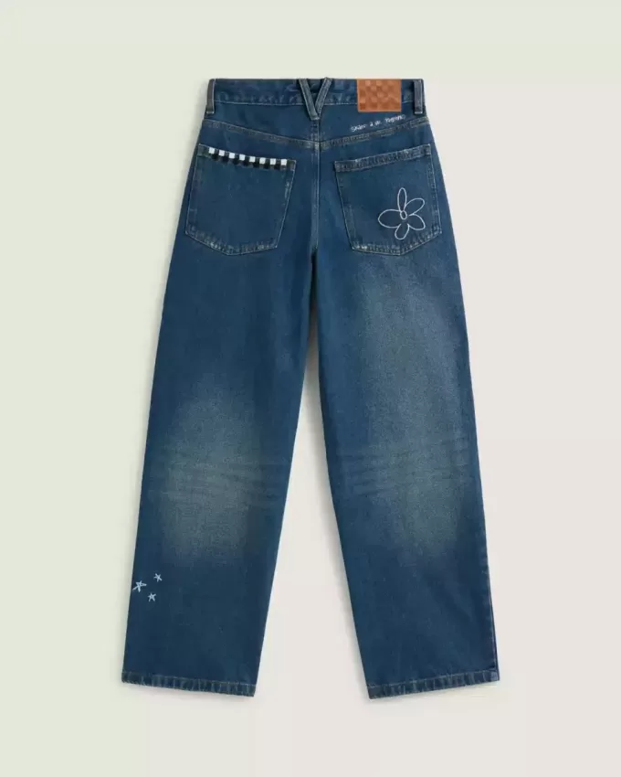 Pantalon en jean brodé Sirelle