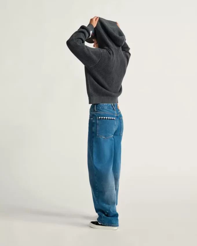Pantalon en jean brodé Sirelle