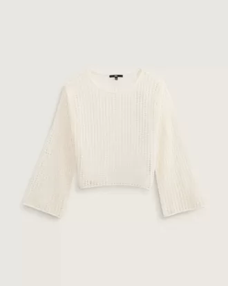 Pull court en maille ajourée Mila