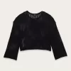 Pull court en maille ajourée Mila