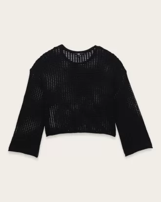 Pull court en maille ajourée Mila