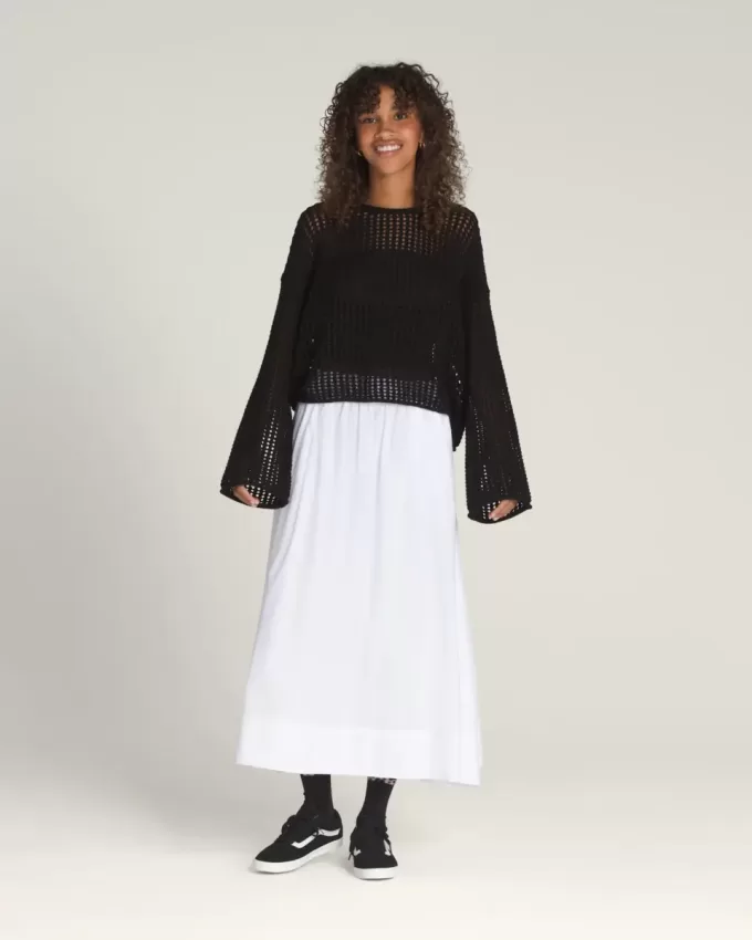 Pull court en maille ajourée Mila