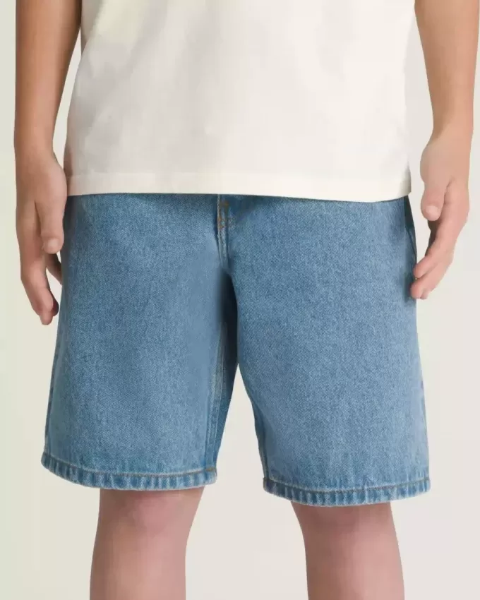 Short en jean baggy Check-5 pour enfants