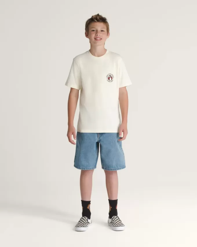 Short en jean baggy Check-5 pour enfants