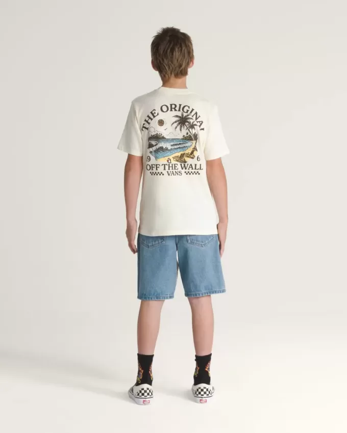 Short en jean baggy Check-5 pour enfants