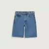 Short en jean baggy Check-5 pour enfants