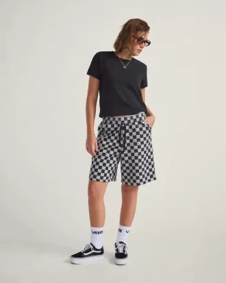 Short en polaire à damier