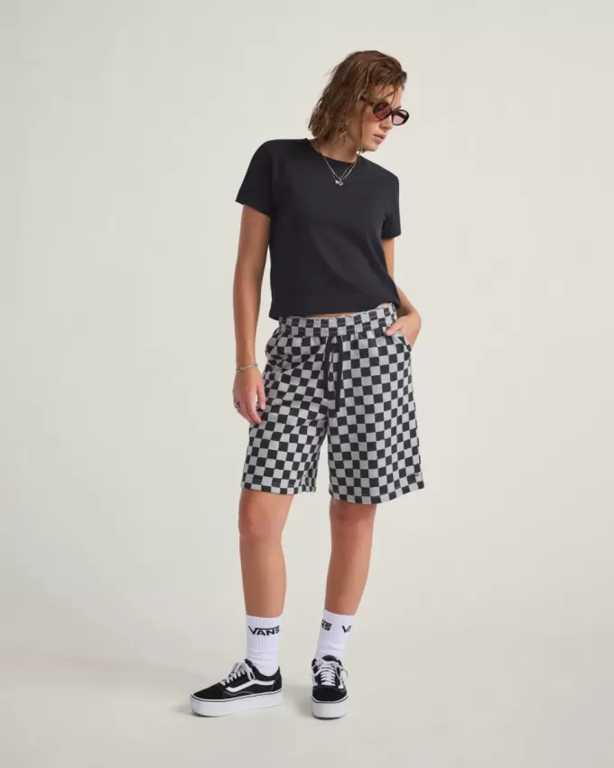 Short en polaire à damier
