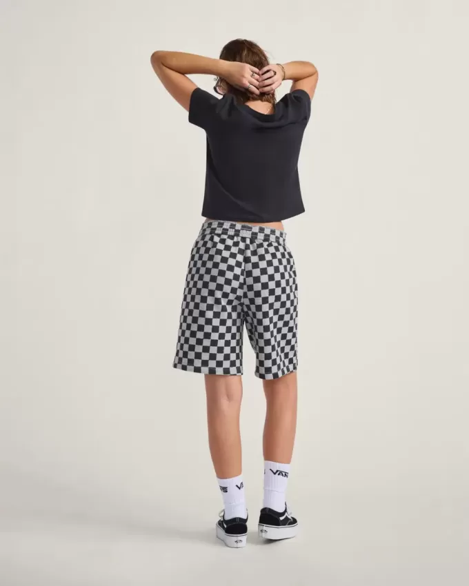Short en polaire à damier