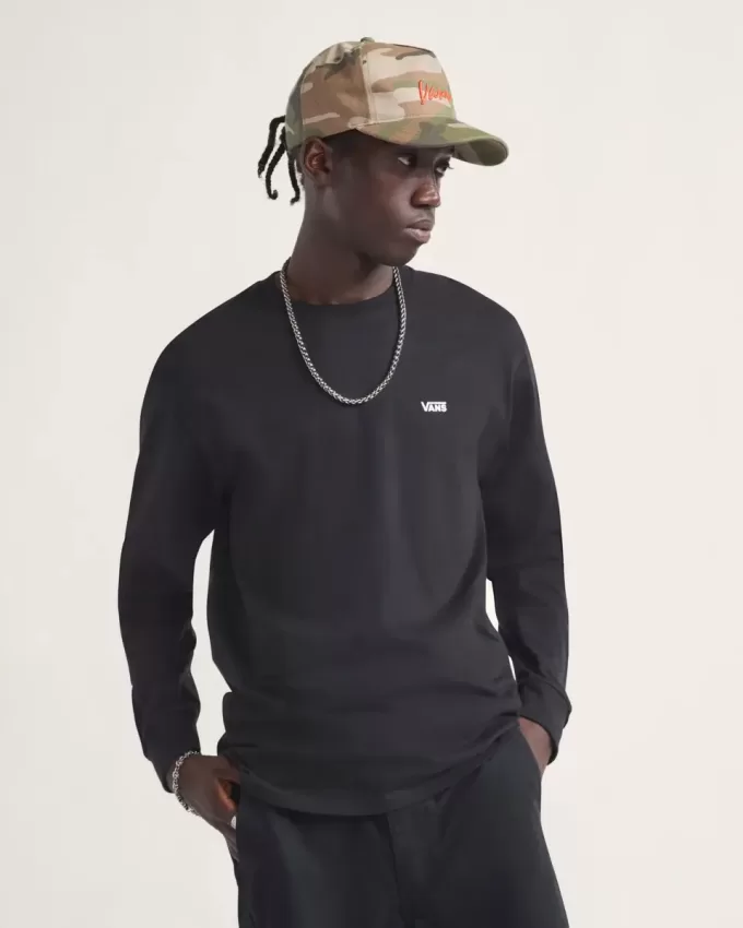 T-shirt à manches longues avec logo sur la poitrine gauche